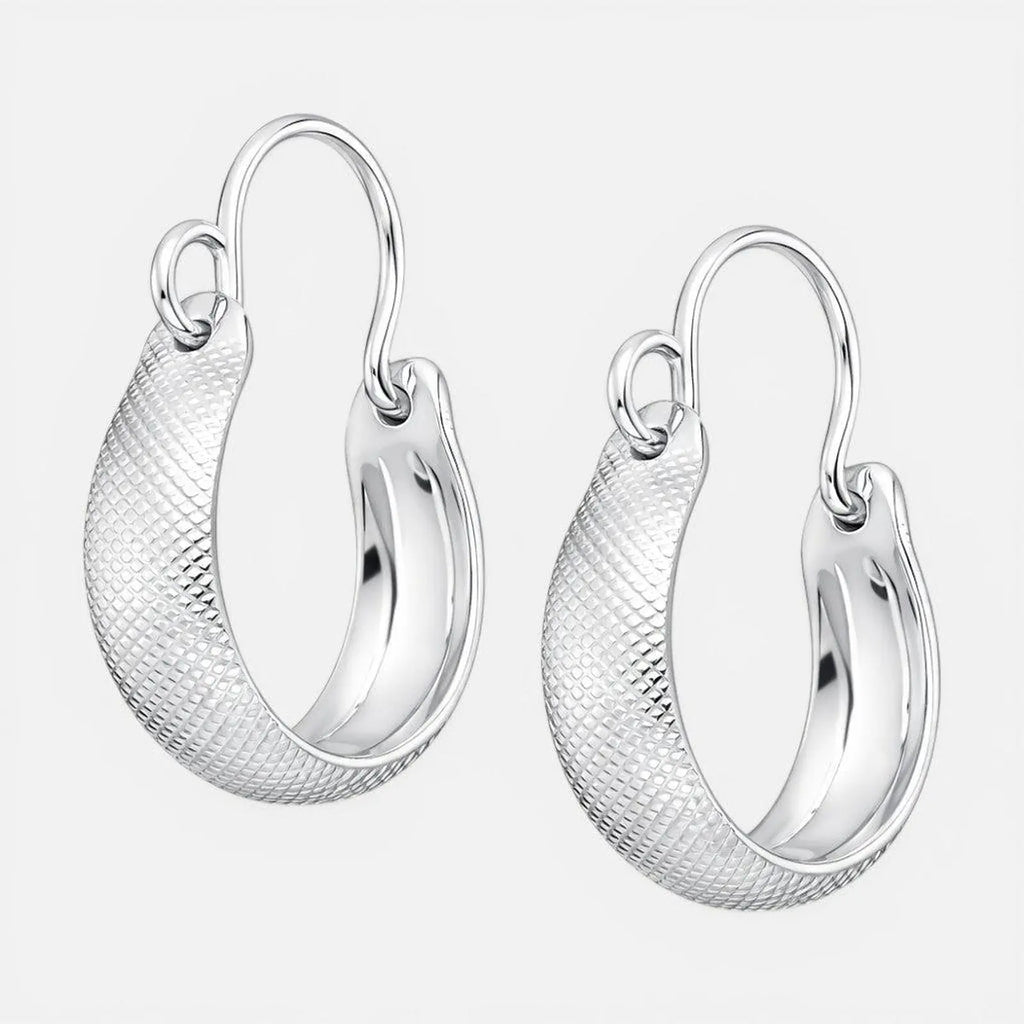 Aros argolla plata chilena 950 textura diamantada