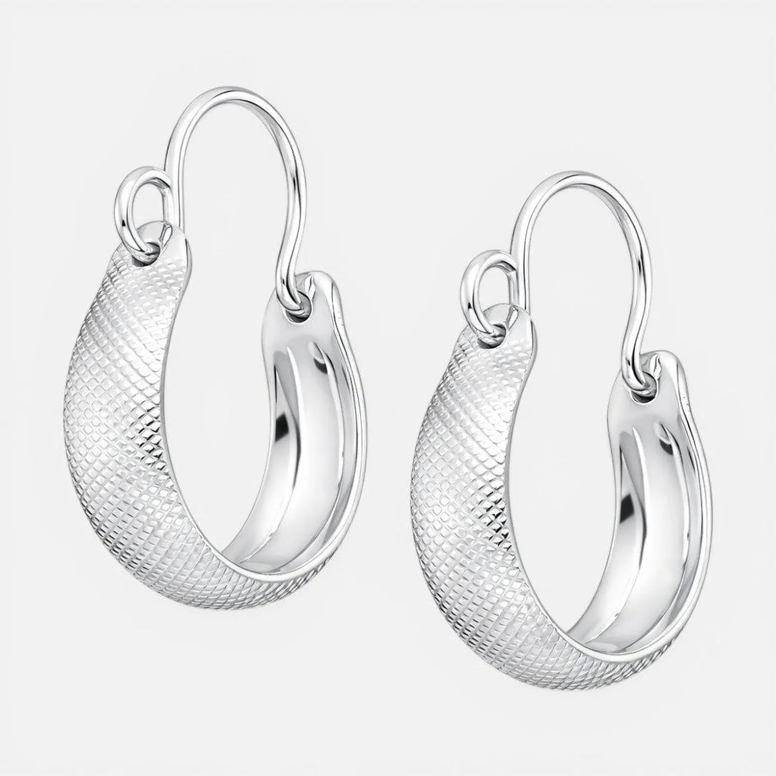 Aros argolla plata chilena 950 textura diamantada