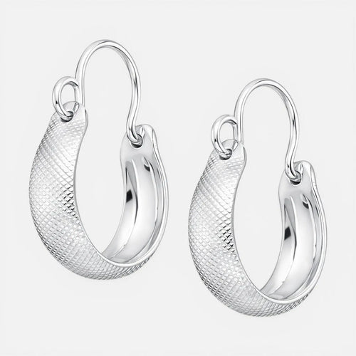 Aros argolla plata chilena 950 textura diamantada