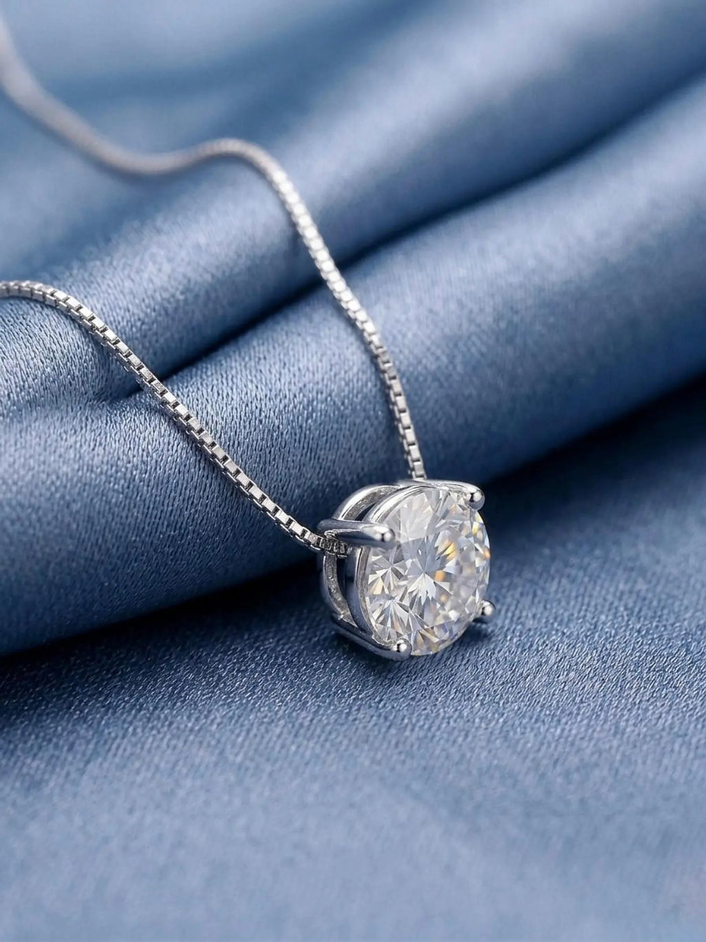 Collar Solitario Moissanita Corte Redondo - vista 1
