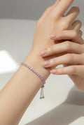Pulsera Tenis Ajustable Cristales Rosa - vista 1