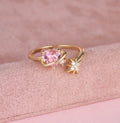 Anillo Celestial Corazón Rosa Francia