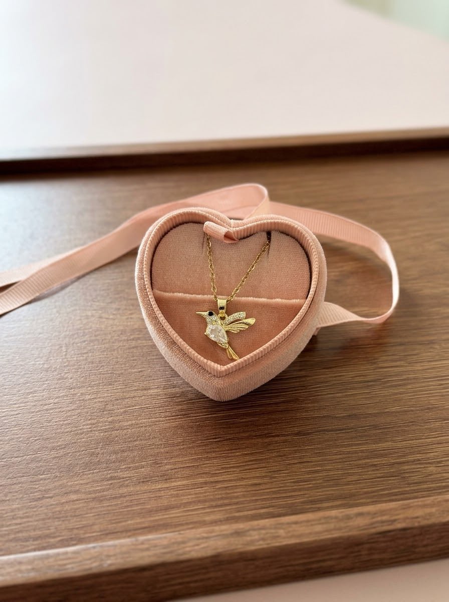 Collar Colibrí Zirconia | Enchape Oro 18K