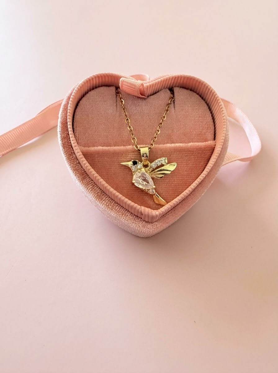 Collar Colibrí Zirconia | Enchape Oro 18K