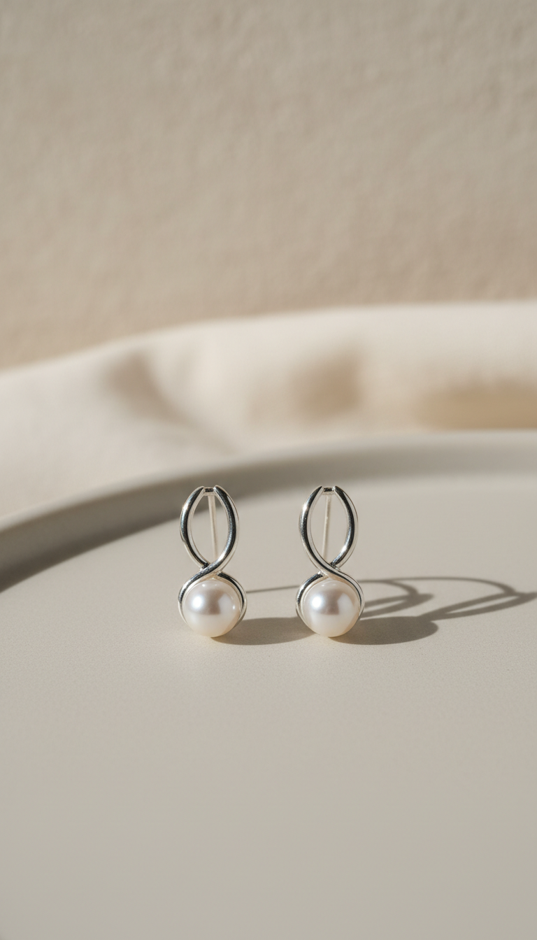 Pendientes de perla de Mallorca en plata de ley